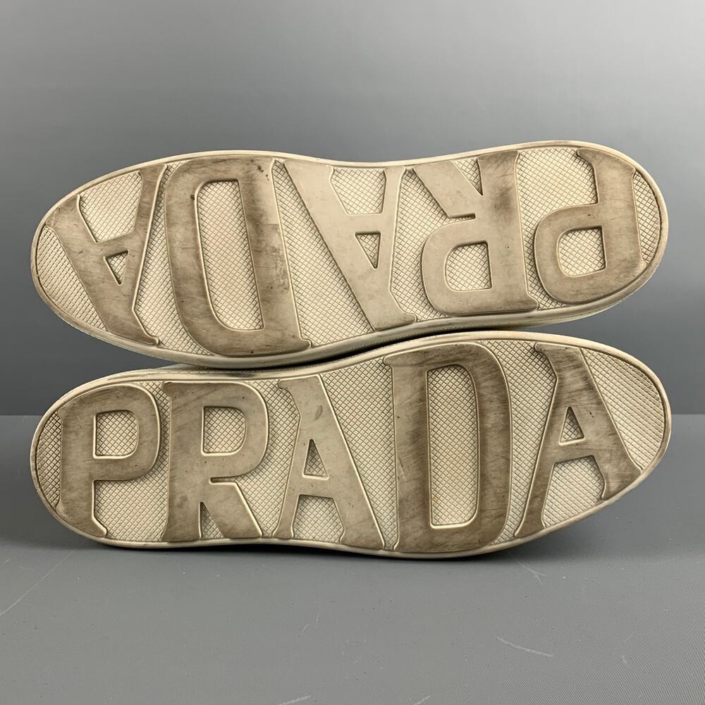 PRADA Size 10 White Multi-Color Leather Aplique Low Top Sneakers - Picture 6 of 8